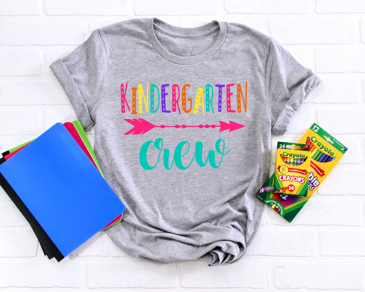 Hello Kindergarten Crew ShirtsTeach Love InspireBack To School ShirtFirst Grade Teacher TeeTeacher Appreciation Tee1st day of school Graphic Tee – Fan Favorite · Must-Have Style