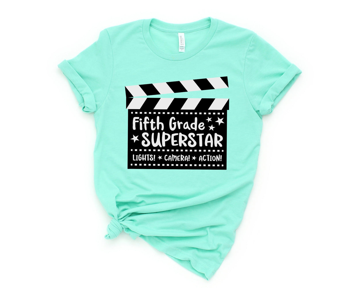 Fifth Grade Superstar Lights ShirtsTeach Love InspireBack To School ShirtFirst Grade TeacherTeacher Appreciation Tee1st day of school Graphic Tee – Everyday Comfort · High-Quality Print