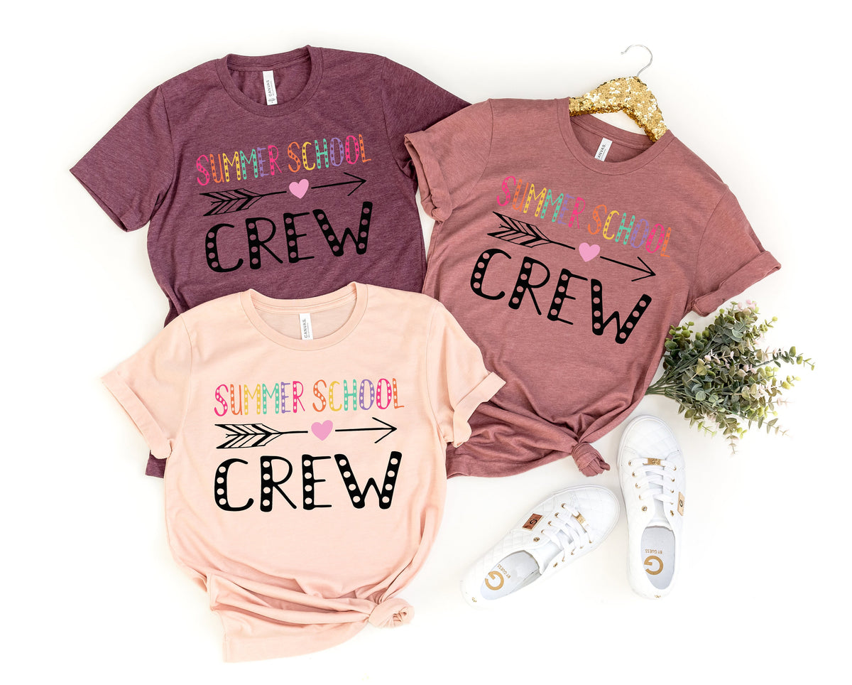 Summer School Crew Shirts Teach Love Inspire Shirt Back To School Shirt First Grade Teacher Shirts Teacher Appreciation ShirtSummer Tee Graphic Tee – Soft Feel · Perfect For Daily Wear