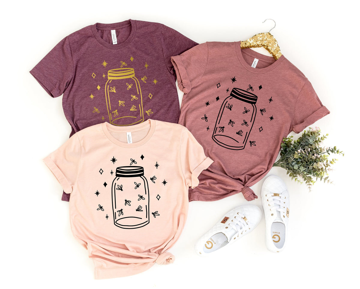 Mason jar Shirt Fireflies Shirt Mason jar fireflies Shirts for Women Summer Shirt Summer nights shirt Vacation TeesWild Graphic Tee – Warm & Stylish · Great Gift For Fans