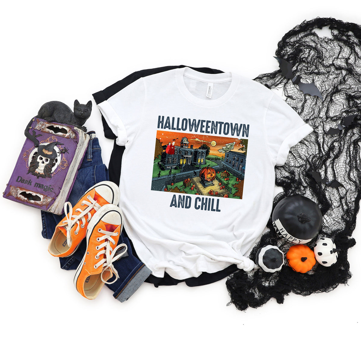 Halloween Town And Chill ShirtSpooky shirtHalloween Party Halloween TshirtHocus Pocus ShirtHalloween Funny TeeHalloween Kids Shirt Graphic Tee – Soft Feel · Perfect For Daily Wear