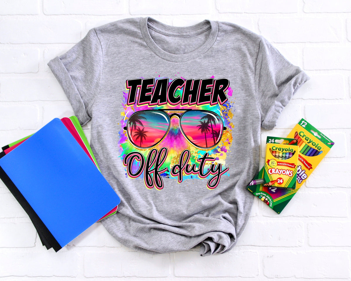 Teacher Off Duty ShirtTeach Love Inspire Shirt Back To School Shirt First Grade Teacher Shirts Teacher Appreciation ShirtTeacher Gift Graphic Tee – Cozy Vibes · High-Quality Print
