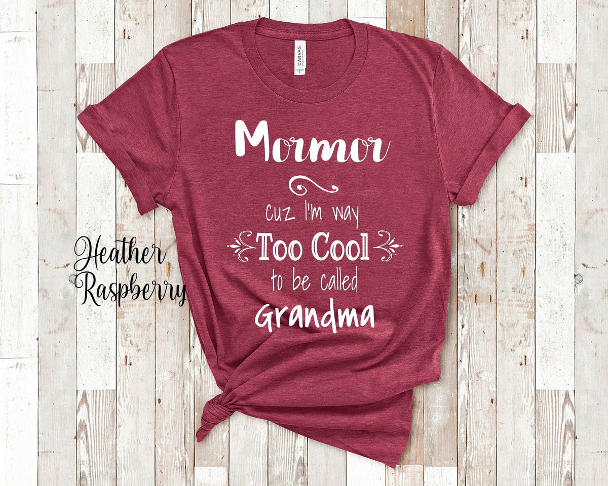 Too Cool Mormor Grandma Tshirt Danish Norwegian or Swedish Grandmother Gift Idea for Mother39s Day Birthday Christmas or Pregnancy Reveal Graphic Tee – Feel-Good Design · Perfect For Daily Wear