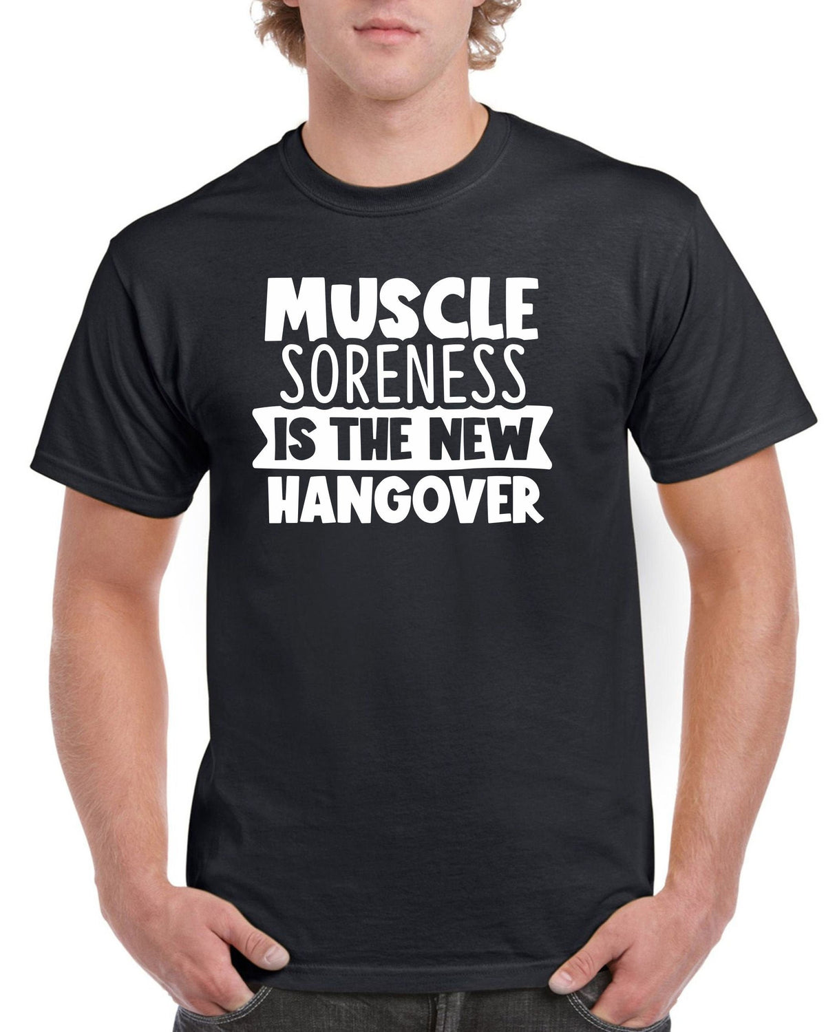 Mens Gym T Shirt Workout Top Funny Gym TShirt Unisex Gym TShirt Weightlifting Shirt Fitness TShirt Muscle Soreness Is the New Hangover Graphic Tee – Feel-Good Design · Top Pick For Any Outfit