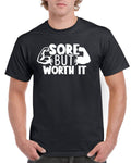 Mens Gym T Shirt Workout Top Funny Gym TShirt Unisex Gym TShirt Weightlifting Shirt Fitness TShirt Sore But Worth It Graphic Tee – Warm & Stylish · Perfect For Daily Wear
