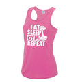 Womens Gym Polyester Tank Top Workout Top Funny Gym Vest Ladies Gym Vest Weightlifting Shirt Fitness Vest Eat Sleep Gym Repeat Tank Top – Feel-Good Design · Must-Have Style