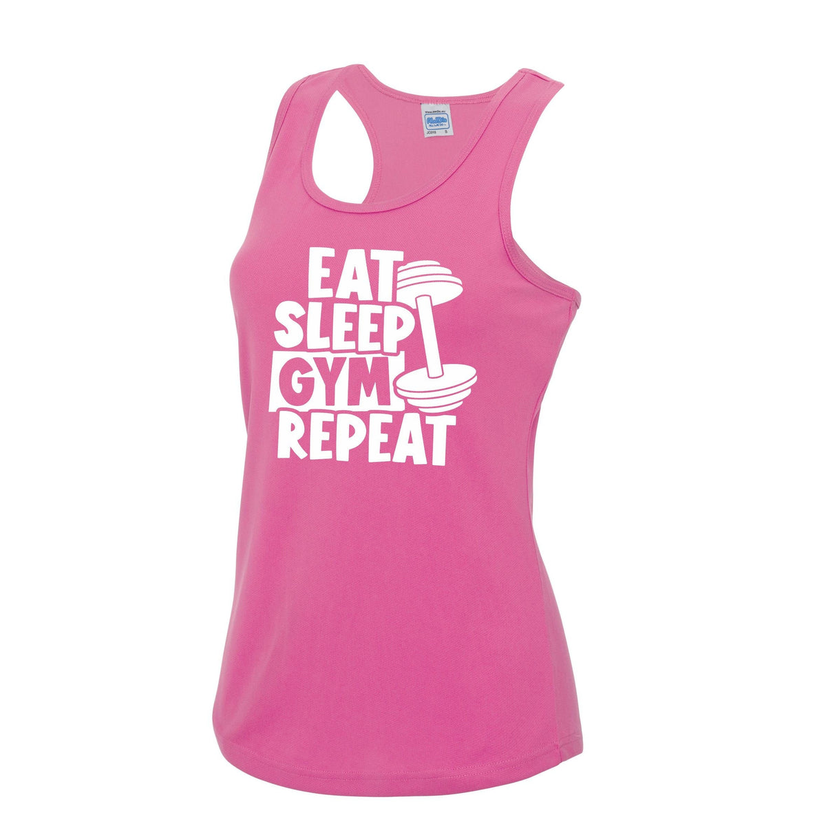 Womens Gym Polyester Tank Top Workout Top Funny Gym Vest Ladies Gym Vest Weightlifting Shirt Fitness Vest Eat Sleep Gym Repeat Tank Top – Feel-Good Design · Must-Have Style