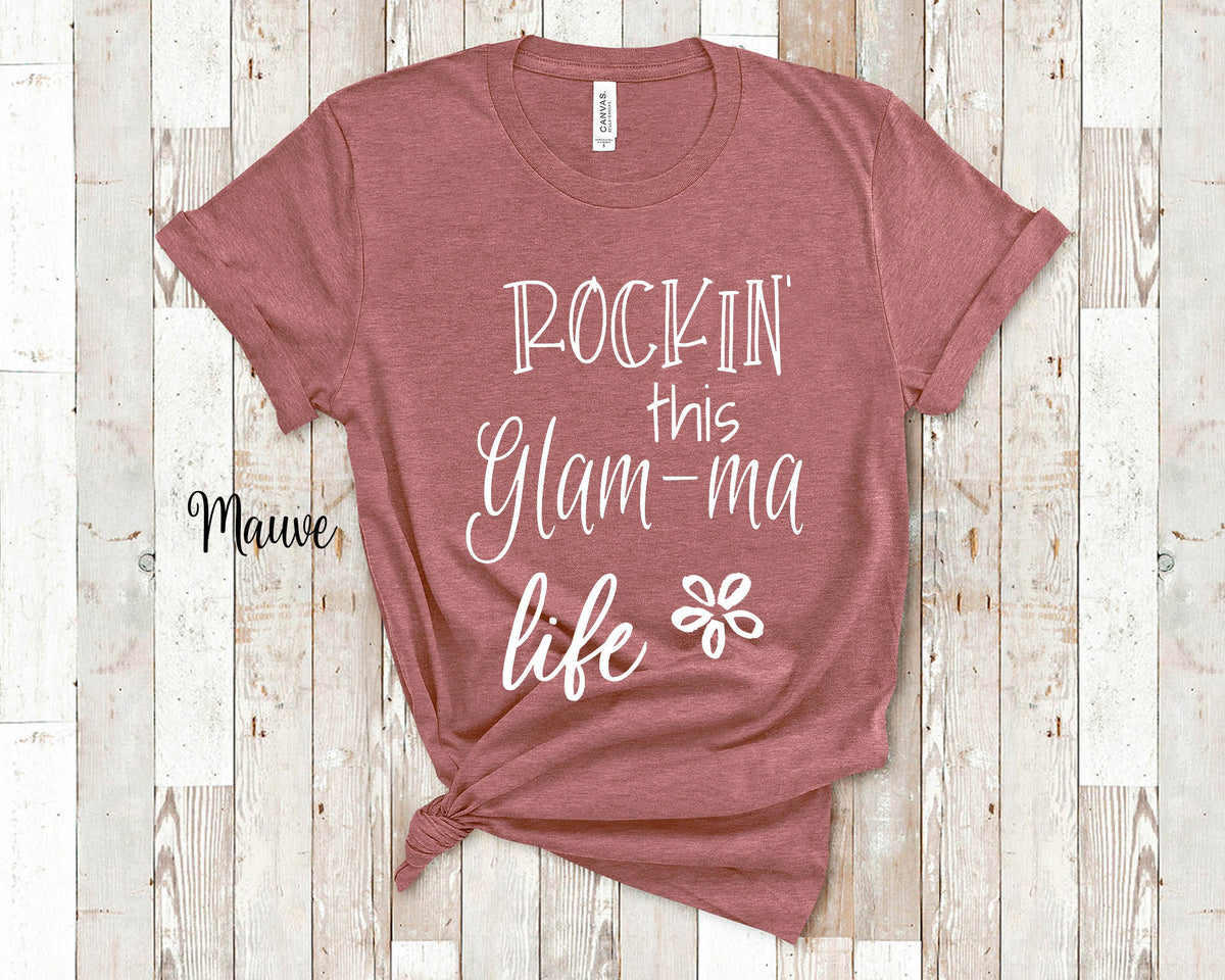 Rockin This Glamma Life Grandma Tshirt Special Grandmother Gift Idea for Mother39s Day Birthday Christmas or Pregnancy Reveal Announcement Graphic Tee – Cozy Vibes · Perfect For Daily Wear