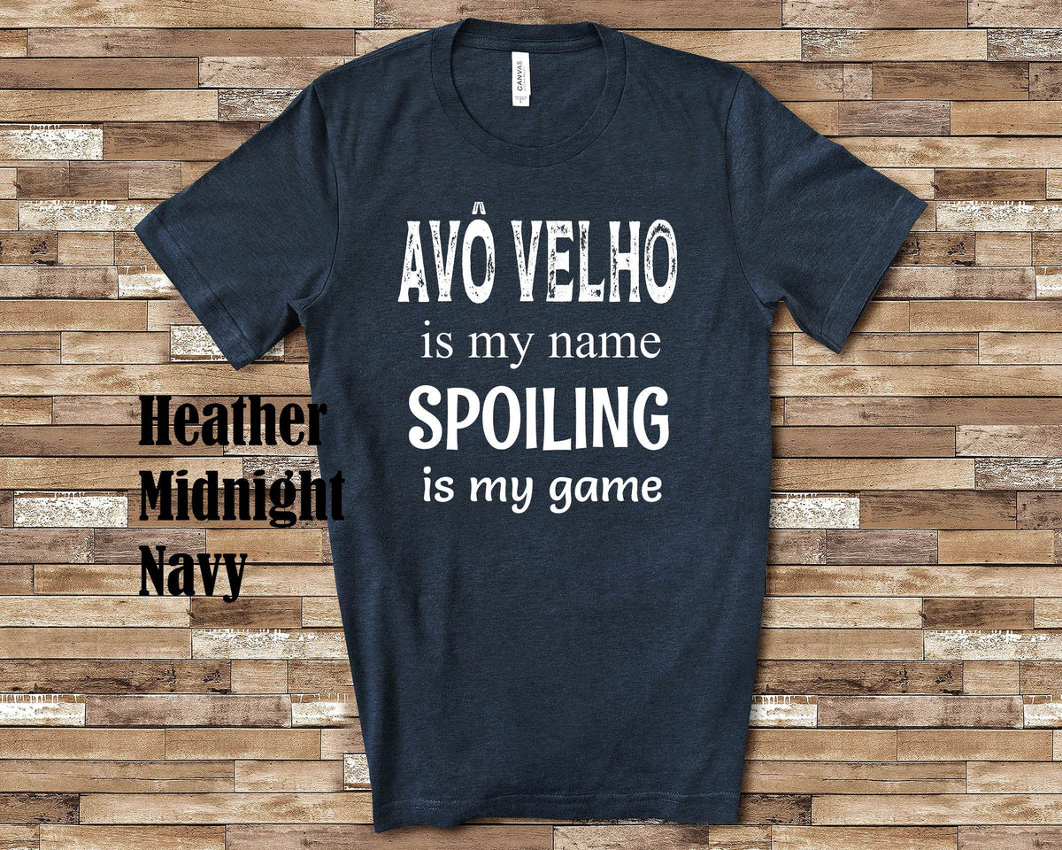 Av Velho Is My Name Grandpa Tshirt Brazilian Grandfather Gift Idea for Father39s Day Birthday Christmas or Pregnancy Reveal Announcement Graphic Tee – Feel-Good Design · High-Quality Print