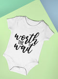 Baby Bodysuit Worth The WaitFunny Baby Vest Baby Shower Gift New Baby Gift Baby Onesie Graphic Tee – Aesthetic Look · Trending Graphic Apparel
