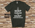 Keep Calm and Hunt Arrowheads Funny Artifact Hunter Arrowhead Hunting Gifts For Men Women or Youth Boys Girls Graphic Tee – Soft Feel · Great Gift For Fans