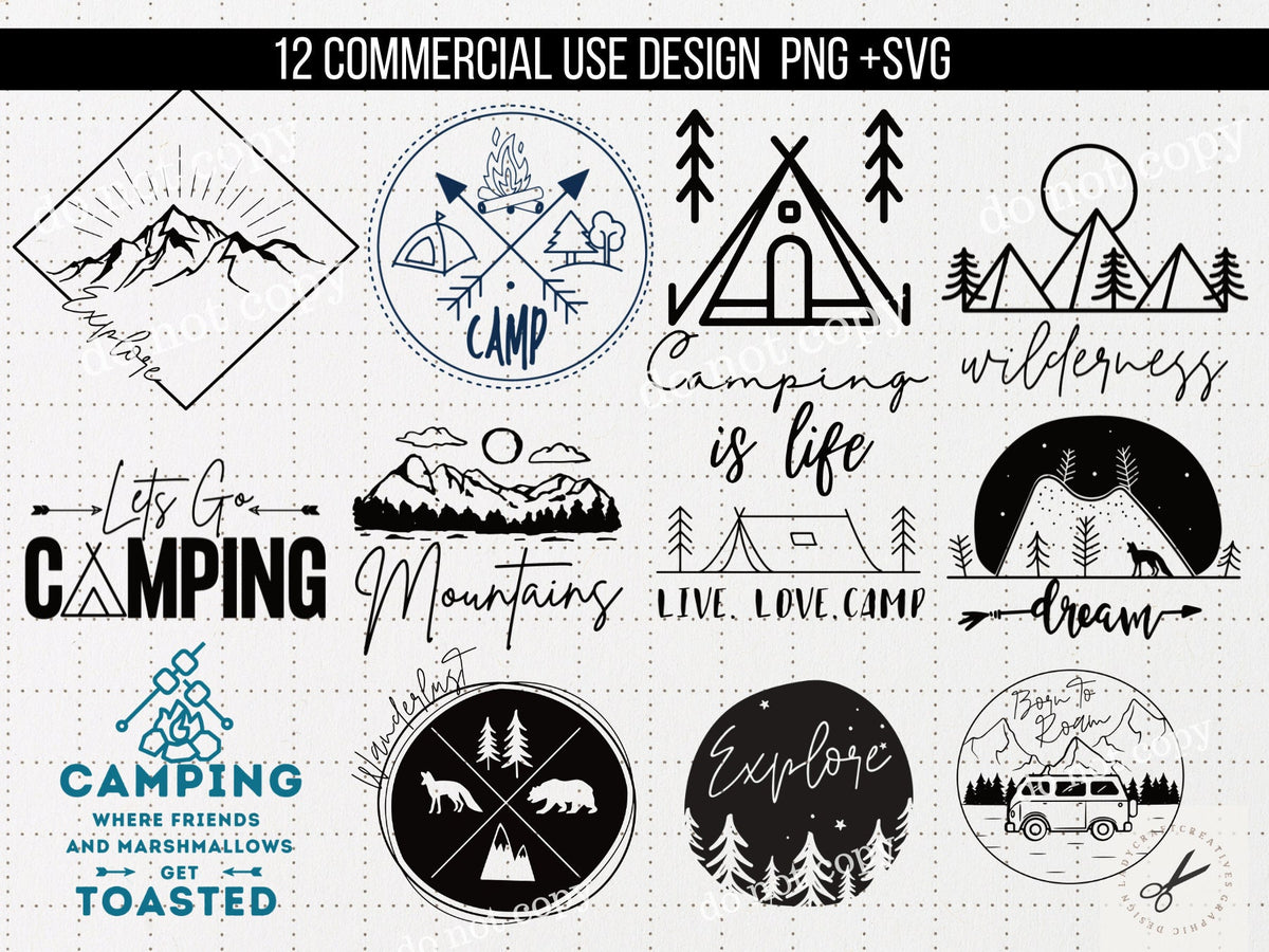 Camping svg Camp svg designs Camping life svg camping sayings svg Camping PNG 12 Cricut SVG Bundle Graphic Tee – Fan Favorite · Must-Have Style