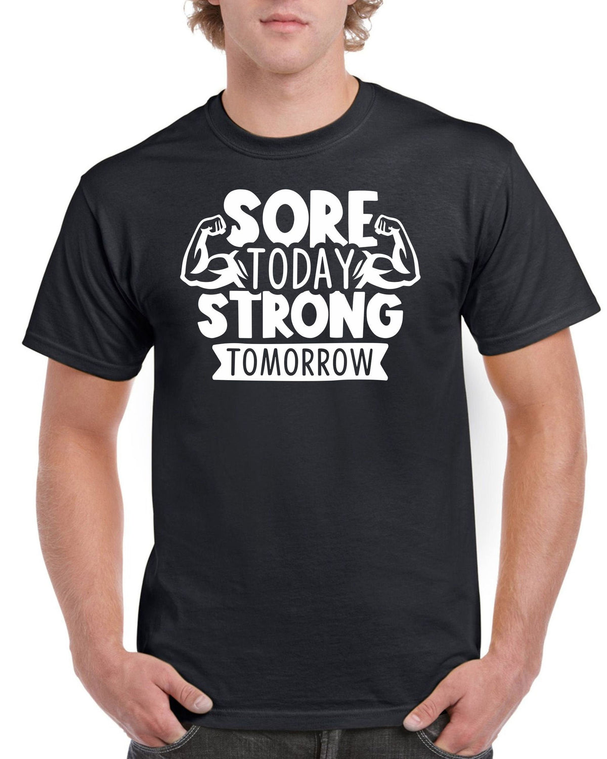 Mens Gym T Shirt Workout Top Funny Gym TShirt Unisex Gym TShirt Weightlifting Shirt Fitness TShirt Sore Today Strong Tomorrow Graphic Tee – Feel-Good Design · Must-Have Style