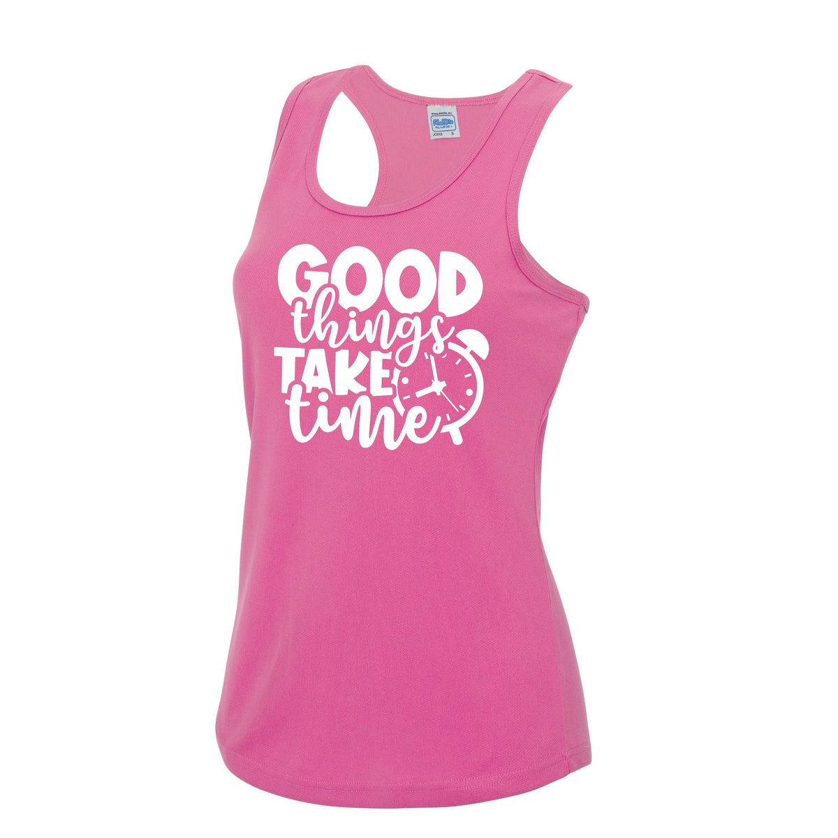 Womens Gym Polyester Tank Top Workout Top Funny Gym Vest Ladies Gym Vest Weightlifting Shirt Fitness Vest Good Things Take Time Tank Top – Soft Feel · Must-Have Style