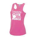 Womens Gym Polyester Tank Top Workout Top Funny Gym Vest Ladies Gym Vest Weightlifting Shirt Fitness Vest Hustle For That Muscle Tank Top – Premium Graphic · High-Quality Print