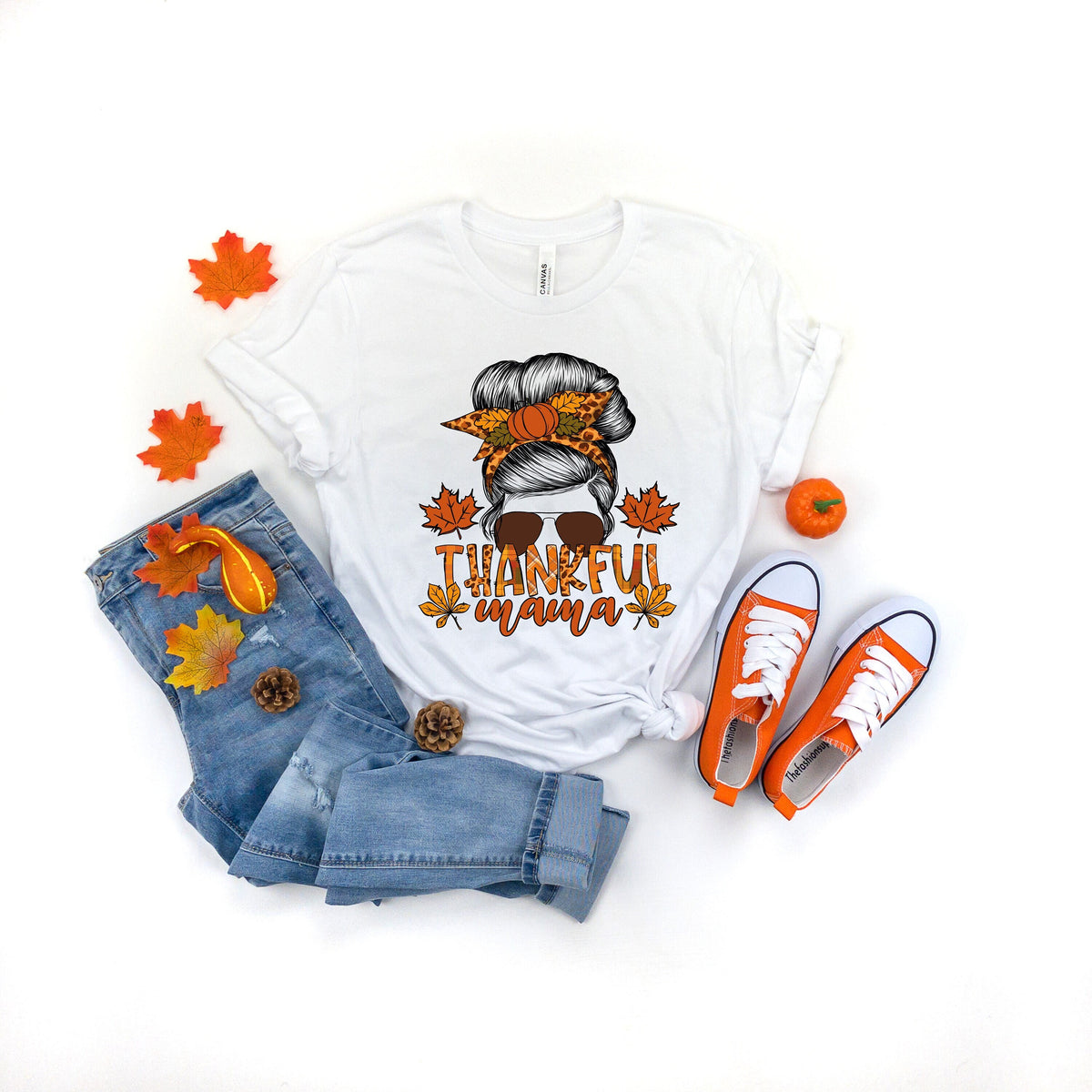 Thankful Mama Shirt Fall Mama ShirtThanksgiving Shirt Thankful ShirtFall ShirtThanksgiving Family Matching ShirtThanksgiving Mom gift Graphic Tee – Soft Feel · Trending Graphic Apparel