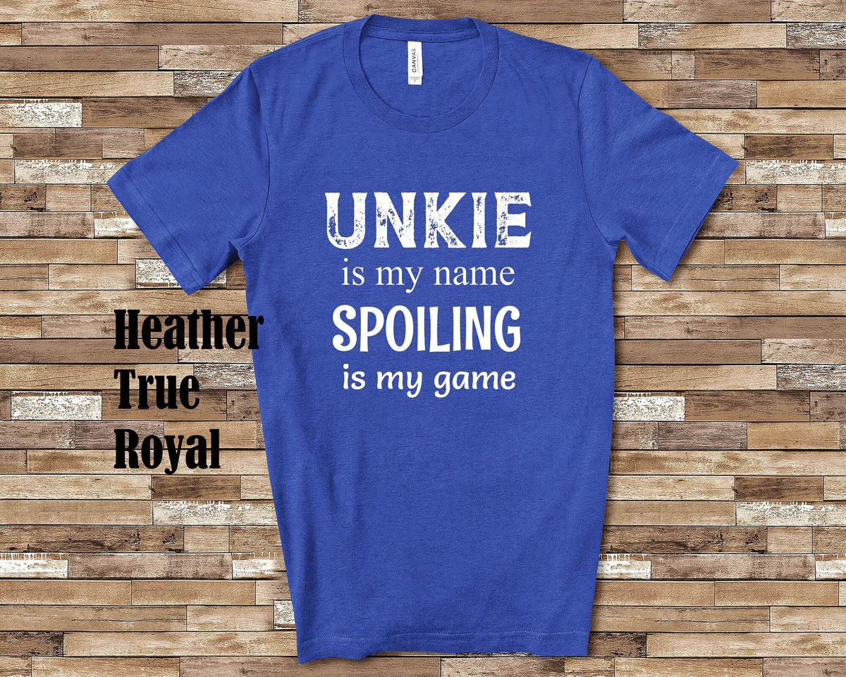 Unkie Is My Name Tshirt Special Uncle Gift Idea for Father39s Day Birthday Christmas or Pregnancy Reveal Announcement Graphic Tee – Soft Feel · Great Gift For Fans