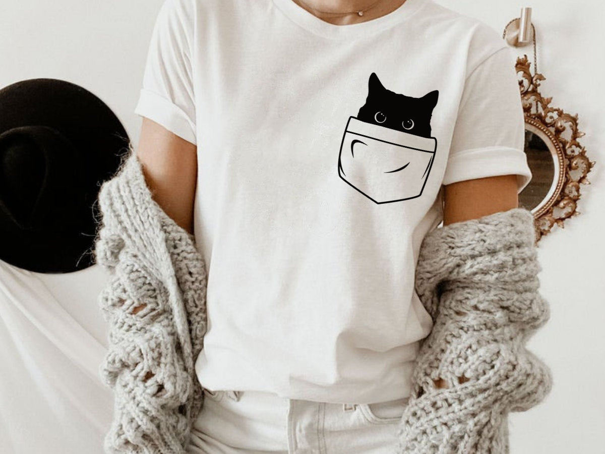 Cat in Pocket svg Cat in Pocket Shirt Design Cricut Cutfile Graphic Tee – Feel-Good Design · Perfect For Daily Wear
