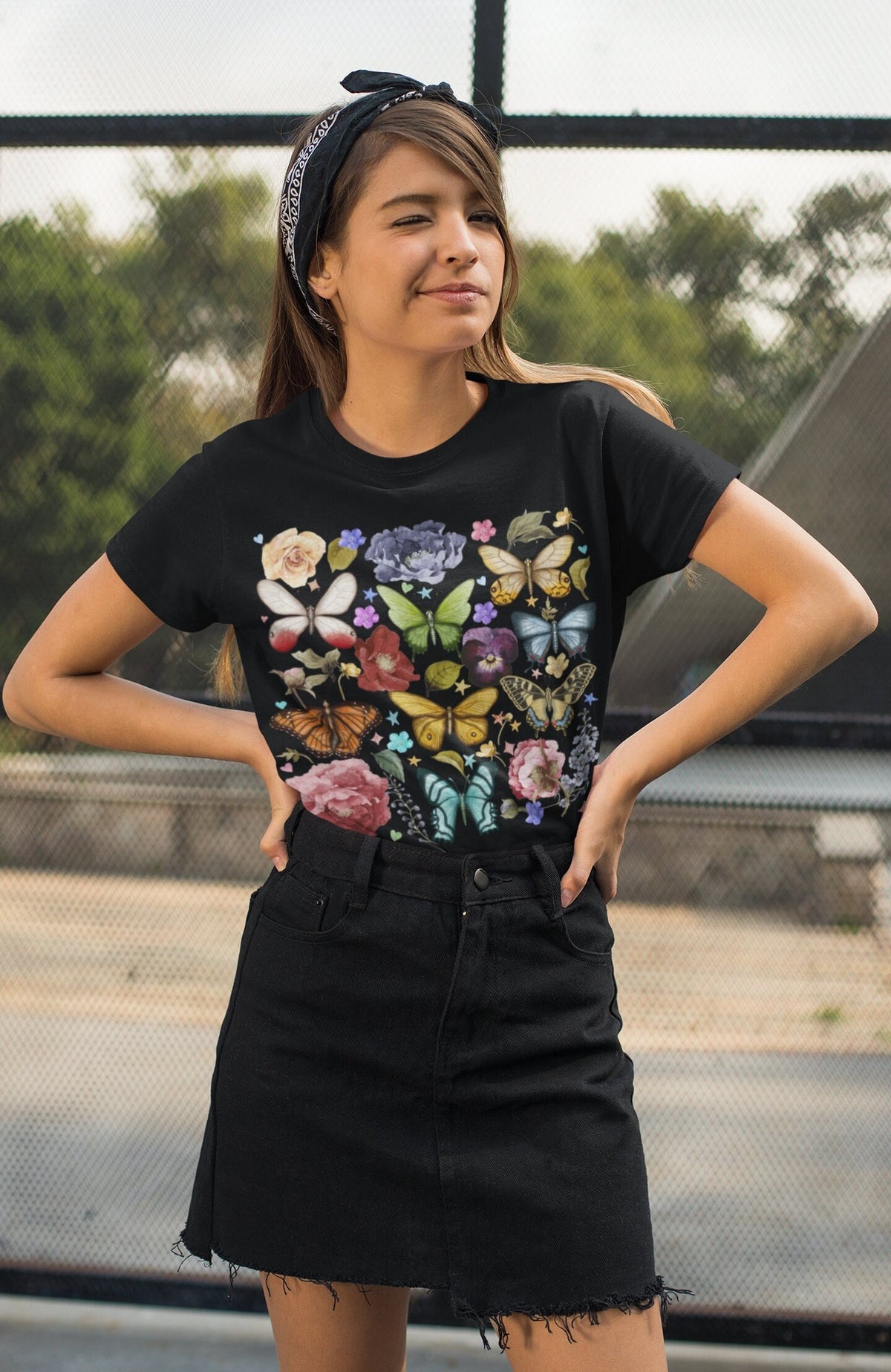 Butterfly Shirt Butterflies Shirts Moth Graphic Tee Floral Star Tshirt Flower Printed Tees Nature T Shirt Botanical Clothes Gardening Graphic Tee – Fan Favorite · High-Quality Print