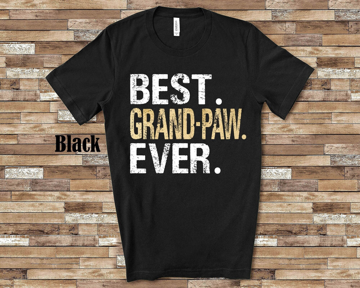 Best GrandPaw Ever Tshirt Gift from Granddaughter Grandson Fathers Day Birthday Grandfather Gifts Graphic Tee – Soft Feel · Great Gift For Fans