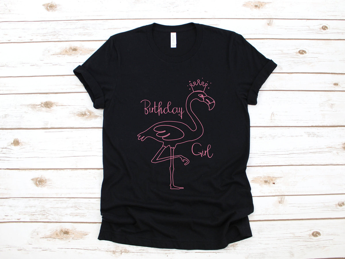 Pink Flamingo Birthday Girl TShirt Cute Bday Girl Tank Top Hoodie Sweatshirt Long Sleeve Kids Tee Apparel Gift Hoodie – Premium Graphic · High-Quality Print