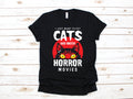 Cats And Horror Movies TShirt Cat Scary Movies Halloween Hoodie Sweatshirt Long Sleeve Kids Tee Apparel Gift Hoodie – Premium Graphic · High-Quality Print