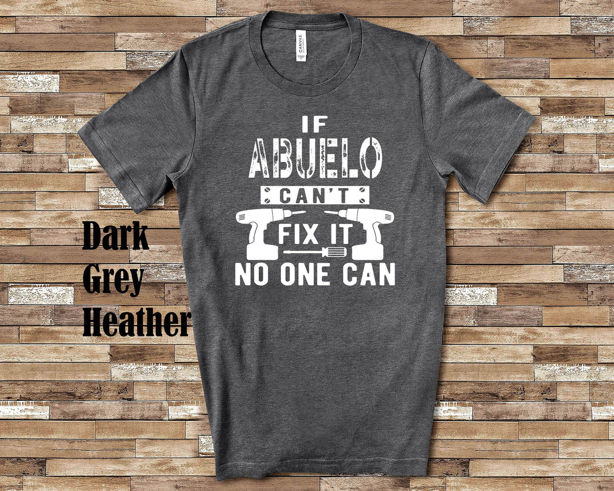 If Abuelo Can39t Fix It No One Can Tshirt Spanish Grandfather Gift Idea for Father39s Day Birthday Christmas or Pregnancy Reveal Announcement Graphic Tee – Feel-Good Design · Perfect For Daily Wear