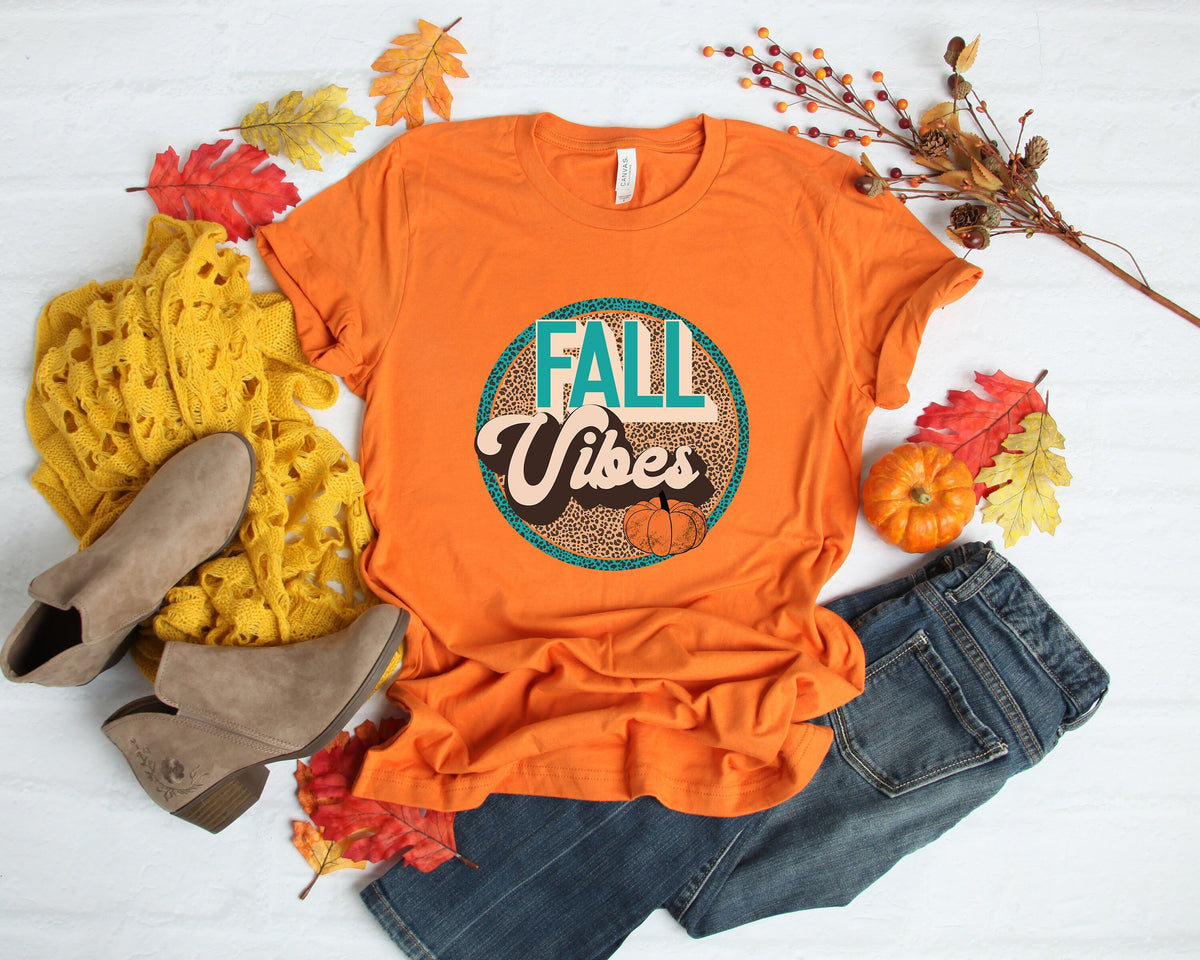 Fall Vibes Leopard Retro ShirtThanksgiving ShirtThanksgiving Family ShirtsThanksgiving ShirtsThankful Grateful Blessed ShirtFall Shirt Graphic Tee – Soft Feel · Top Pick For Any Outfit