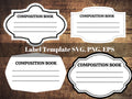 Composition Notebook Label svg Notebook Label Template Cricut Cutfile Graphic Tee – Everyday Comfort · Great Gift For Fans