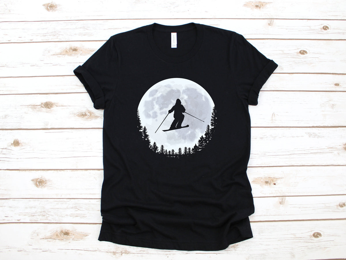 Bigfoot Skiing TShirt Funny Bigfoot Ski Moon Sasquatch Tank Top Hoodie Sweatshirt Long Sleeve Kids Tee Apparel Gift Hoodie – Feel-Good Design · Must-Have Style