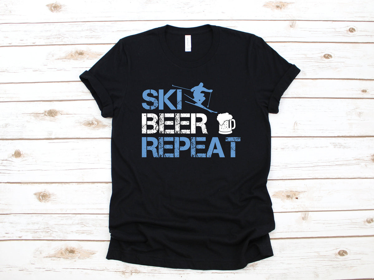 Ski Beer Repeat TShirt Funny Skiing Sweatshirt Tank Top Hoodie Sweatshirt Long Sleeve Hoodie – Soft Feel · Great Gift For Fans