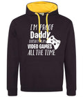 Varsity Gaming Hoodie Hoody Unisex Hooded Sweatshirt Im Proof Daddy Dont Play Video Games All The Time Gamers Top Xmas Gifts For Gamer Hoodie – Premium Graphic · Trending Graphic Apparel