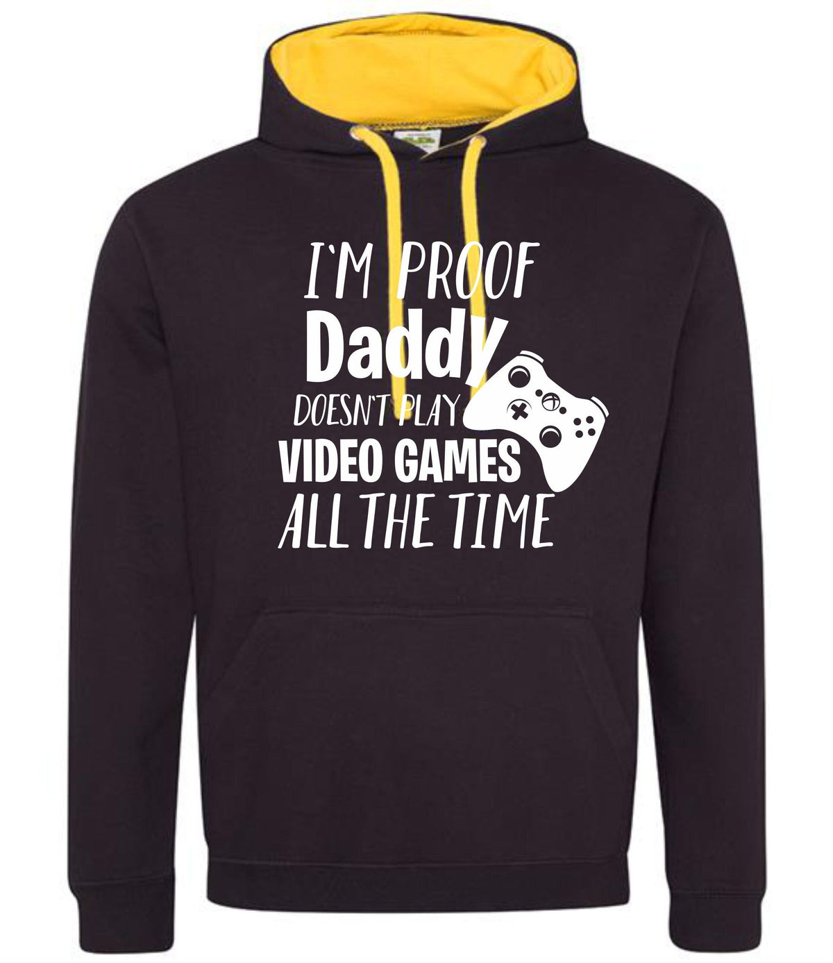 Varsity Gaming Hoodie Hoody Unisex Hooded Sweatshirt Im Proof Daddy Dont Play Video Games All The Time Gamers Top Xmas Gifts For Gamer Hoodie – Premium Graphic · Trending Graphic Apparel