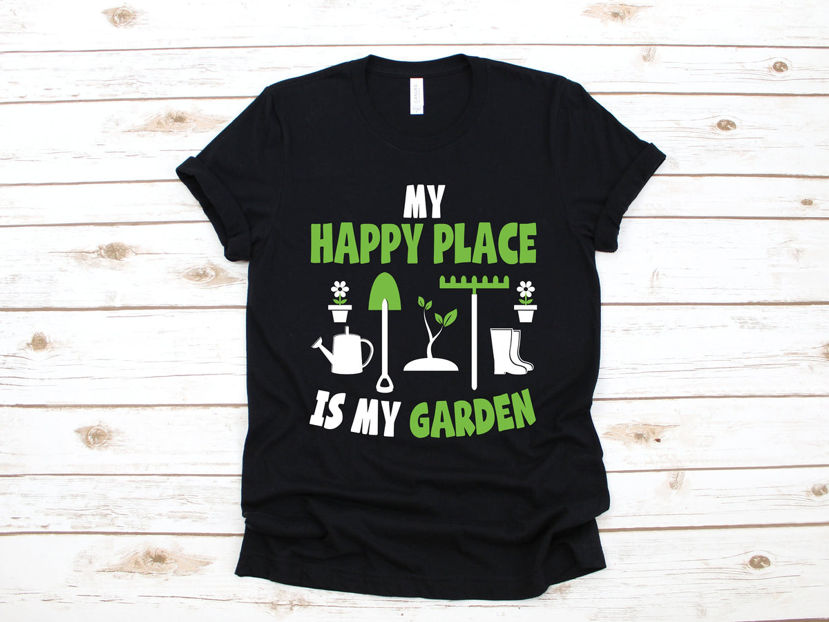 Garden Happy Place TShirt Funny Gardening Tee Gardener Gift Tank Top Hoodie Sweatshirt Long Sleeve Kids Tee Apparel Gift Hoodie – Aesthetic Look · Trending Graphic Apparel
