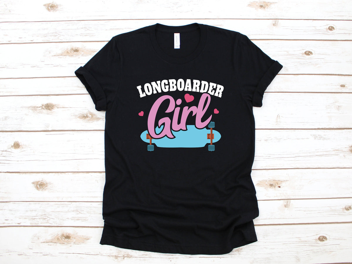Longboarder Girl TShirt Cute Longboarding Girl Tank Top Hoodie Sweatshirt Long Sleeve Longboard Kids Tee Apparel Gift Hoodie – Fan Favorite · High-Quality Print