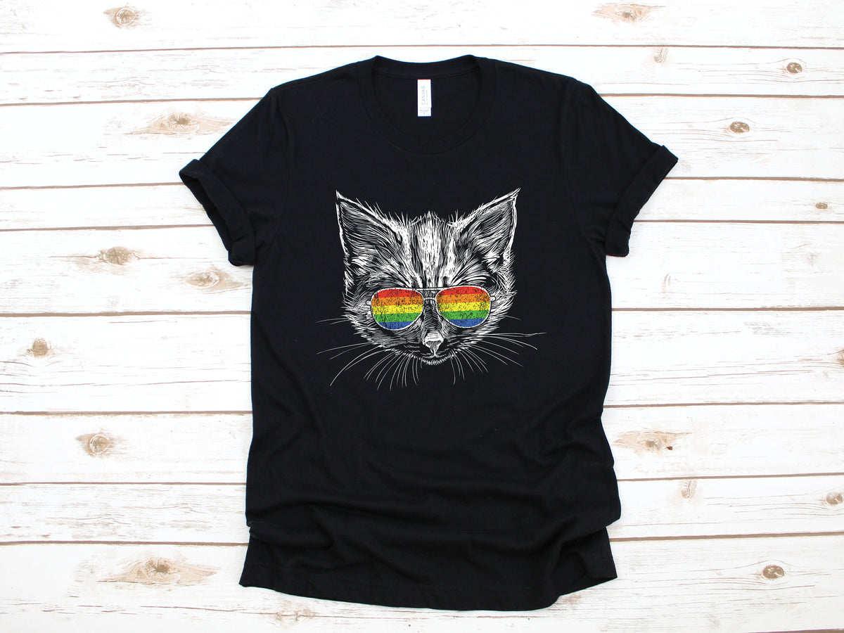 Gay Pride Cat TShirt Kitten LGBTQ Tank Top Hoodie Sweatshirt Long Sleeve Kids Tee Apparel Gift Hoodie – Premium Graphic · Top Pick For Any Outfit