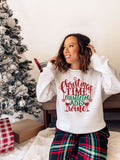 Womens Christmas Jumper Sweatshirt Christmas Time Mistletoe Wine Ladies Xmas Jumper Christmas Top Holiday Season Sweatshirt – Warm & Stylish · High-Quality Print