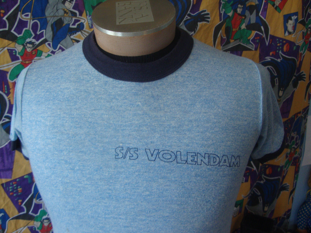 Vtg 8039s SS Volendam Cruise Ship Heather Blue Rayon Tri Blend Ringer T Shirt S Graphic Tee – Warm & Stylish · Must-Have Style