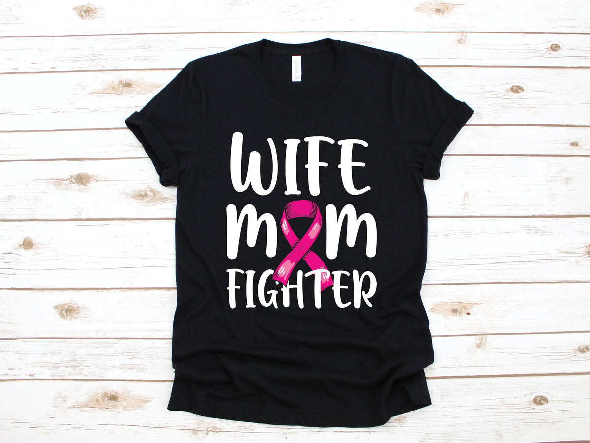 Wife Mom Fighter Breast Cancer TShirt Breast Cancer Awareness Tank Top Hoodie Sweatshirt Long Sleeve Kids Tee Apparel Gift Hoodie – Everyday Comfort · Must-Have Style