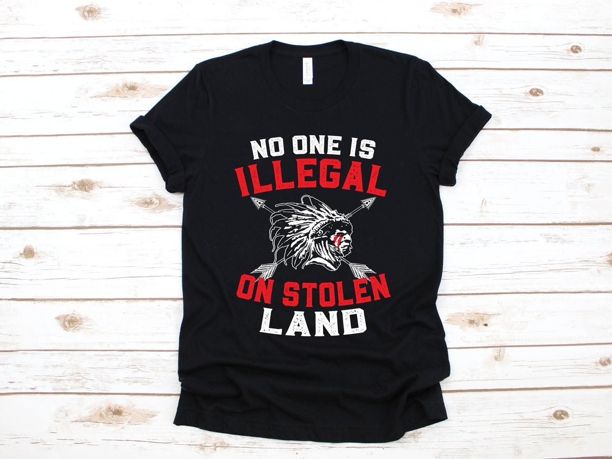 No One Is Illegal Native American TShirt Stolen Land Tank Top Hoodie Sweatshirt Long Sleeve Kids Tee Apparel Gift Hoodie – Premium Graphic · Must-Have Style