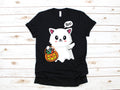 Cat Halloween TShirt Cute Cat Ghost Flamingo Pumpkin Tank Top Hoodie Sweatshirt Long Sleeve Kitten Kids Tee Apparel Gift Hoodie – Easygoing Wear · Perfect For Daily Wear