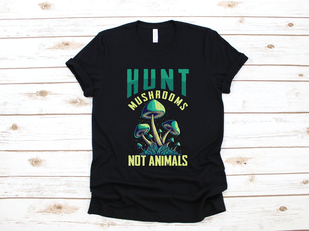 Hunt Mushrooms Not Animals TShirt Vegan Funny Mushroom Tee Mycologist Tank Top Hoodie Sweatshirt Long Sleeve Kids Tee Vegetarian Hoodie – Warm & Stylish · Great Gift For Fans