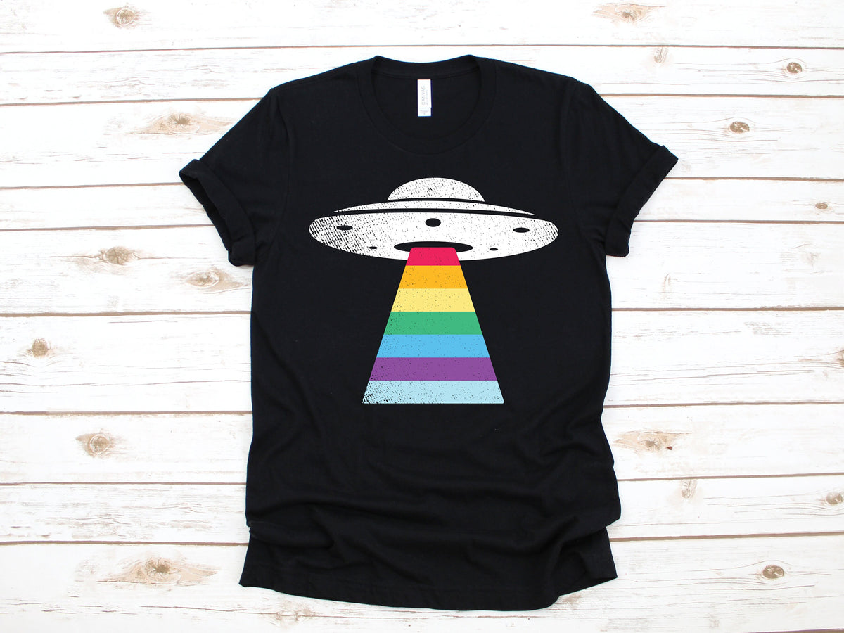 Rainbow UFO TShirt Alien Rainbow Tank Top Aliens Hoodie Sweatshirt Long Sleeve Kids Tee Apparel Gift Hoodie – Easygoing Wear · Perfect For Daily Wear