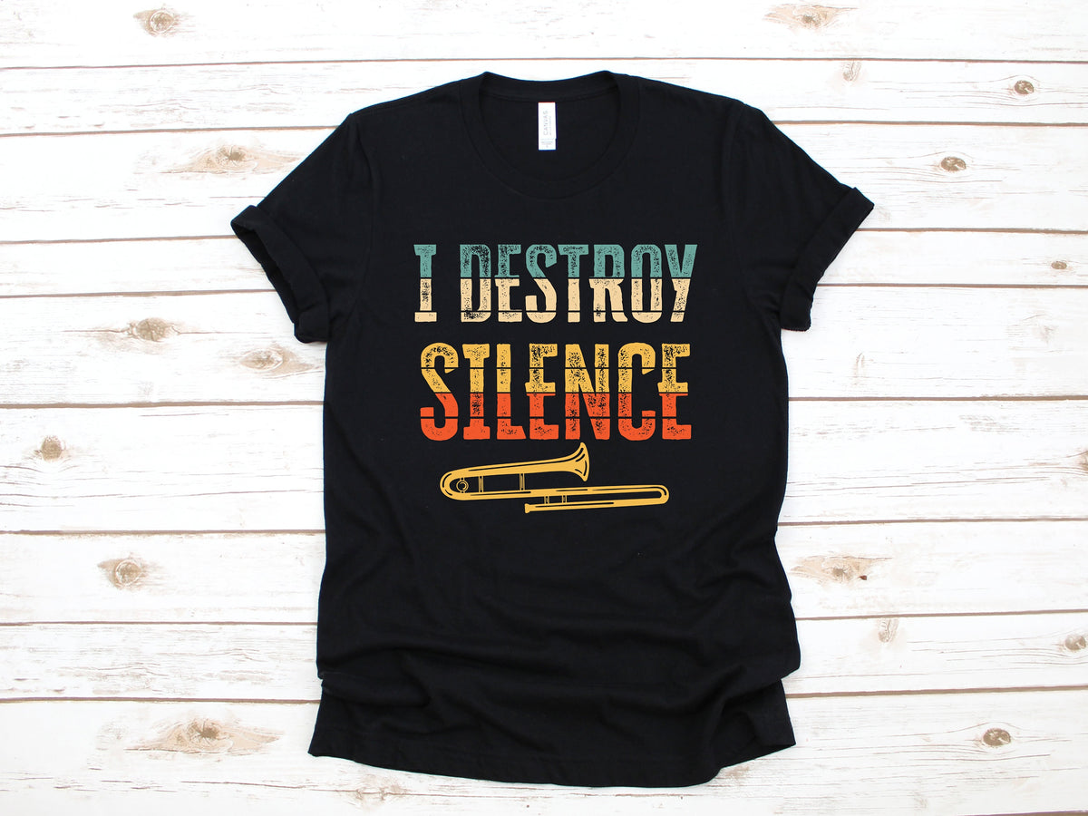 Funny Trombone TShirt I Destroy Silence Band Tank Top Hoodie Sweatshirt Long Sleeve Kids Tee Apparel Gift Hoodie – Soft Feel · Top Pick For Any Outfit