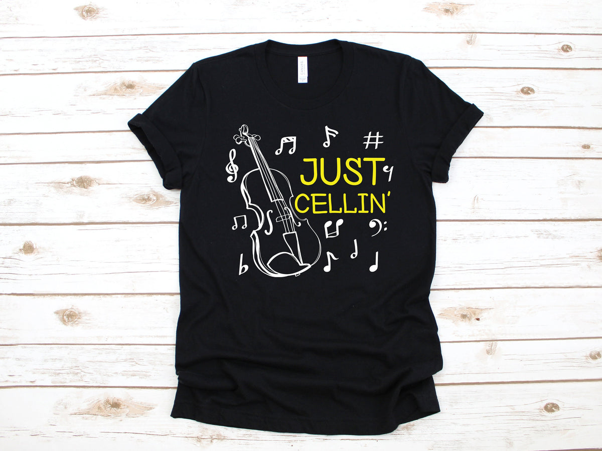 Just Cellin39 TShirt Cellist Funny Cello Tank Top Hoodie Sweatshirt Long Sleeve Kids Tee Apparel Gift Hoodie – Soft Feel · High-Quality Print