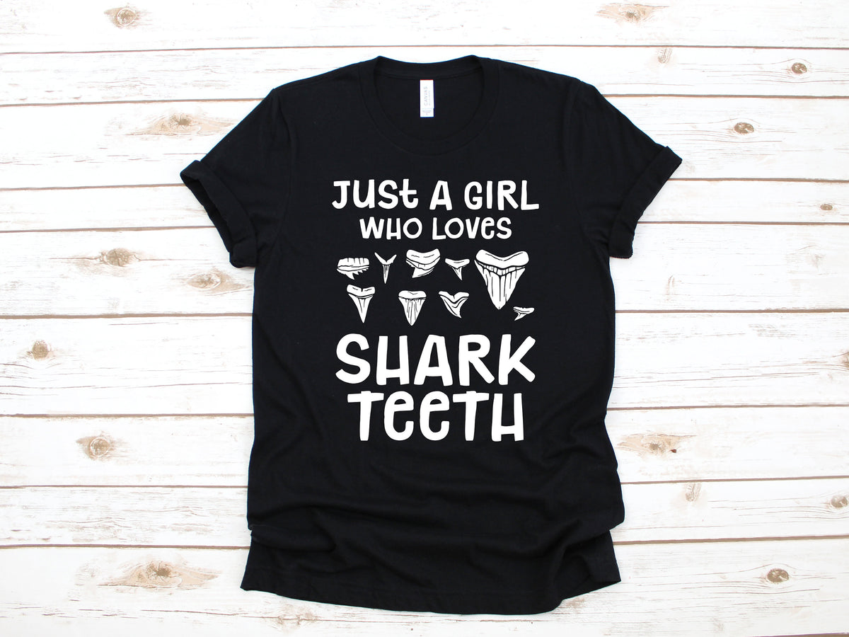 Girl Who Loves Shark Teeth TShirt Shark Tooth Girls Tank Top Hoodie Sweatshirt Long Sleeve Kids Tee Apparel Gift Hoodie – Aesthetic Look · Top Pick For Any Outfit