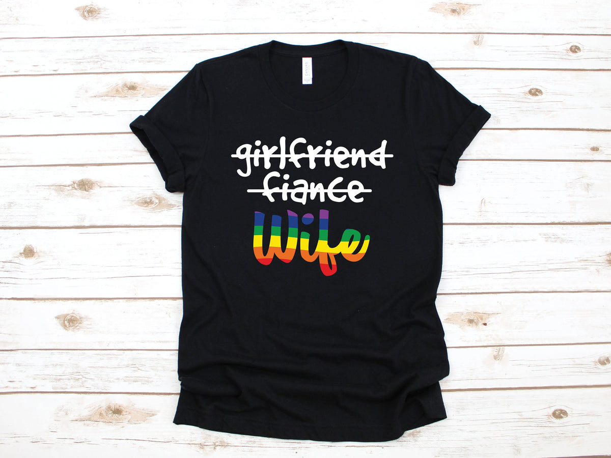 Girlfriend Fiance Wife Gay TShirt LGBTQ Lesbian Wife Tank Top Hoodie Sweatshirt Long Sleeve Kids Tee Apparel Gift Hoodie – Premium Graphic · Perfect For Daily Wear
