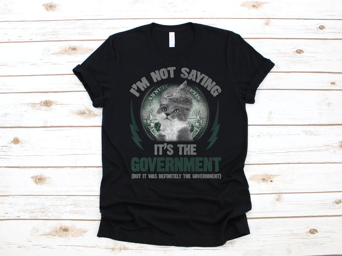 Government Conspiracy Cat TShirt Funny Conspiracy Theories Meme Tank Top Hoodie Sweatshirt Long Sleeve Kids Tee Apparel Gift Hoodie – Cozy Vibes · High-Quality Print