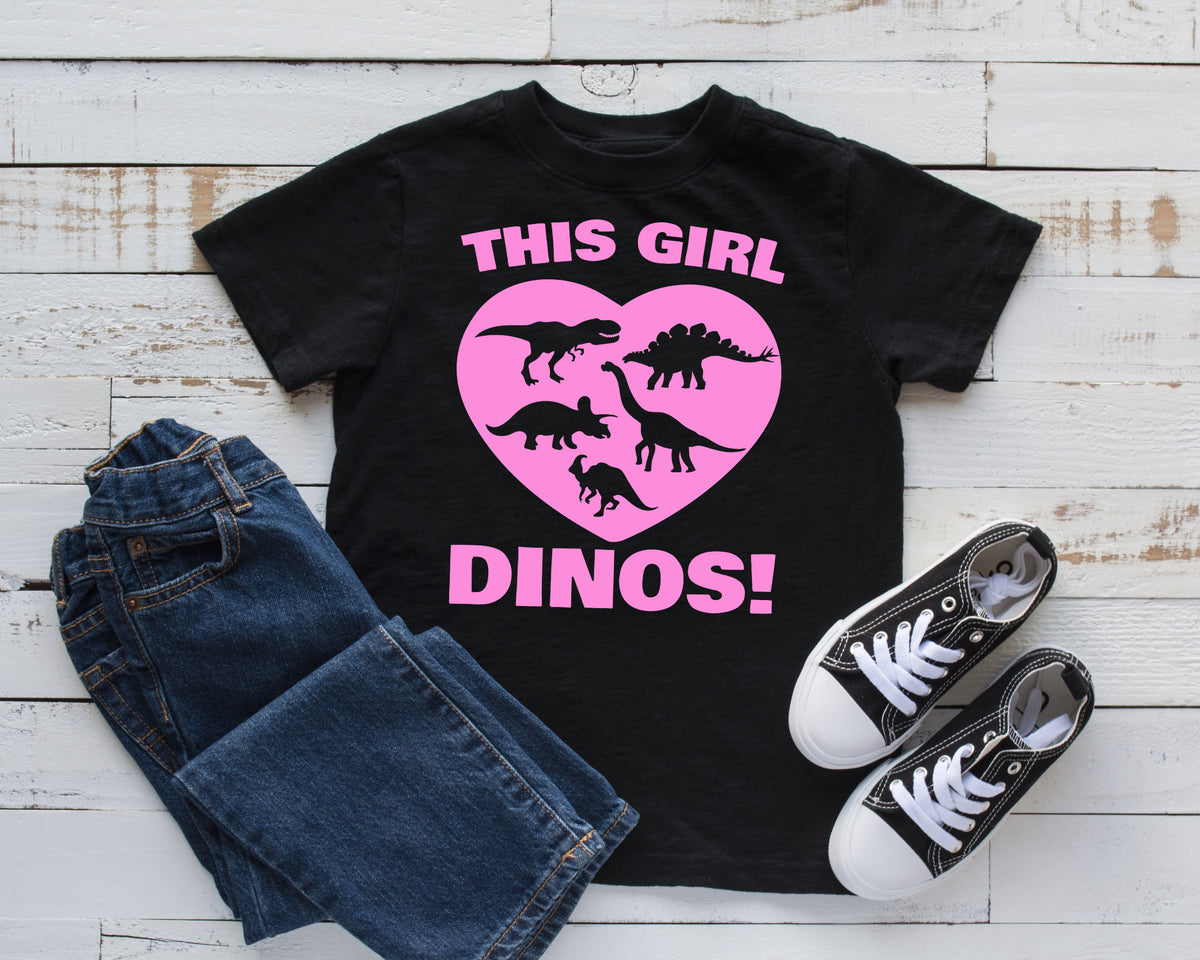 This Girl Loves Dinos TShirt Girl Dinosaur Tee Tank Top Hoodie Sweatshirt Long Sleeve Kids Tee Apparel Gift Hoodie – Aesthetic Look · Must-Have Style