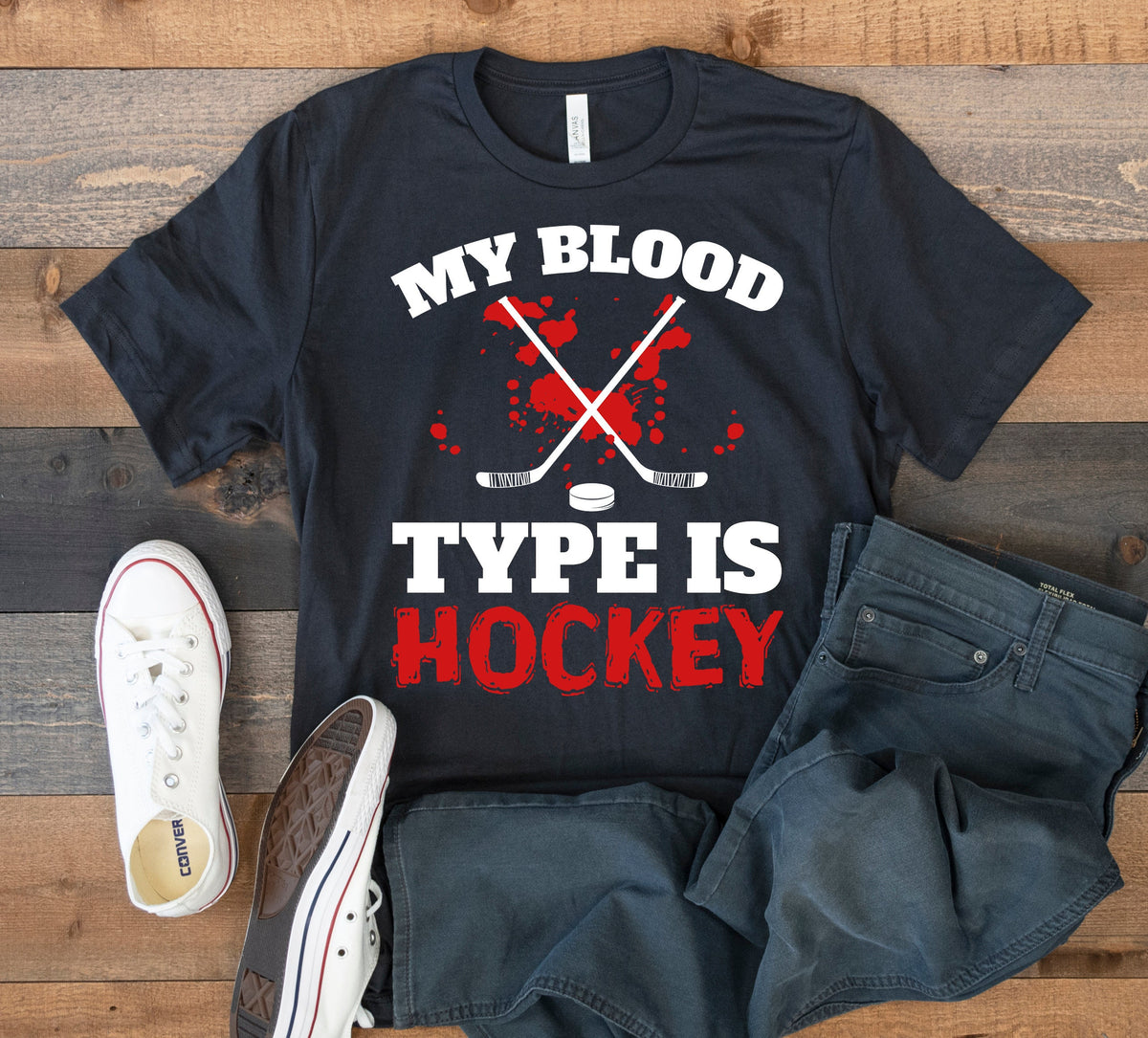 Blood Type Is Hockey TShirt Funny Hockey Player Tee Tank Top Hoodie Sweatshirt Long Sleeve Kids Tee Apparel Gift Hoodie – Everyday Comfort · Great Gift For Fans